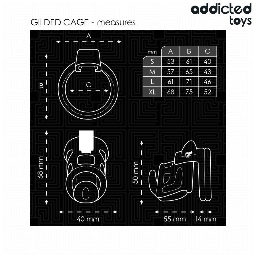 ADDICTED TOYS LOCKED - GABBIA PER PENE GILDEN CAGE 8,5 CM