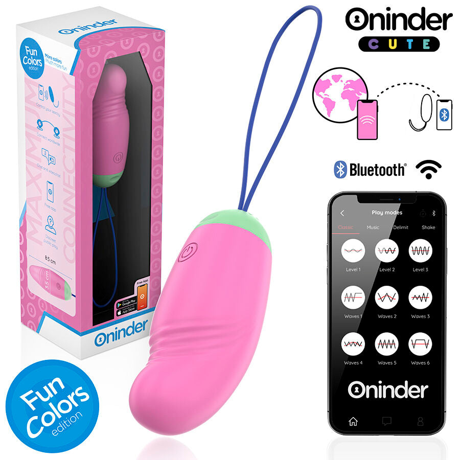 ONINDER CUTE - UOVO IN SILICONE VIBRANTE-ROTANTE A 360 PER AMARE IL PIACERE - APP GLOBALE GRATUITA
