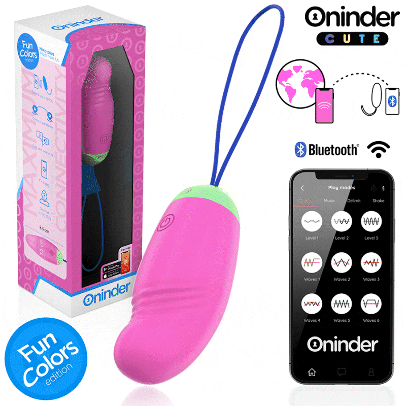 ONINDER CUTE - UOVO IN SILICONE VIBRANTE-ROTANTE A 360 PER AMARE IL PIACERE - APP GLOBALE GRATUITA