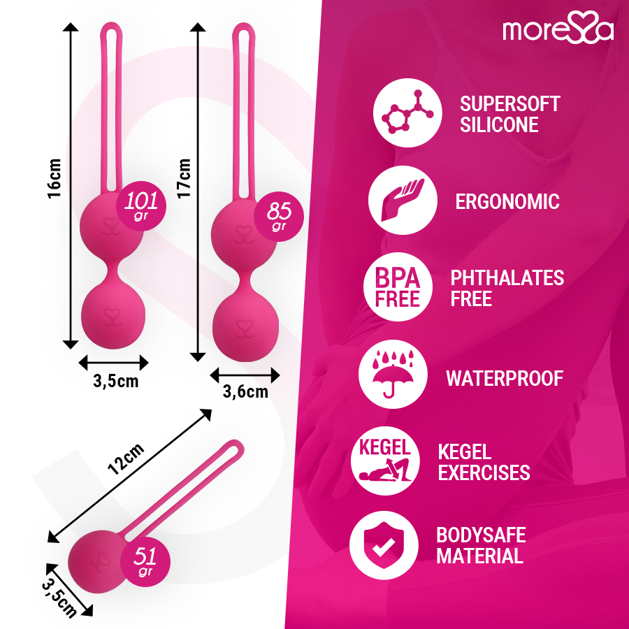 MORESSA - SET OSIAN PREMIUM SILICONE ROSA (Osian One - 51 g  Osian Two - 101 g  Osian Three 85 g)
