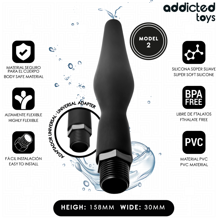 ADDICTED TOYS - PULITORE ANALE CON ADATTATORE UNIVERSALE MODELLO 2