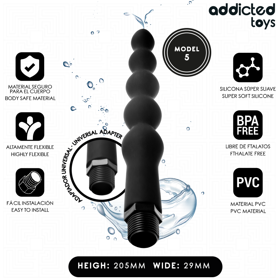 ADDICTED TOYS - PULITORE ANALE CON ADATTATORE UNIVERSALE MODELLO 5