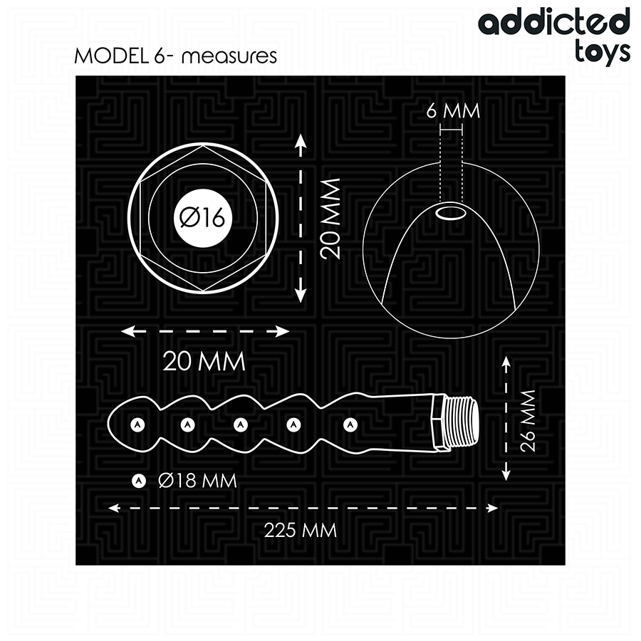ADDICTED TOYS - PULITORE ANALE CON ADATTATORE UNIVERSALE MODELLO 6