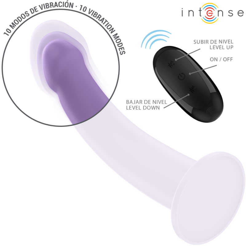 INTENSE - VIBRATORE EDDIE 17,5 CM 10 VIBRAZIONI VIOLA TELECOMANDO