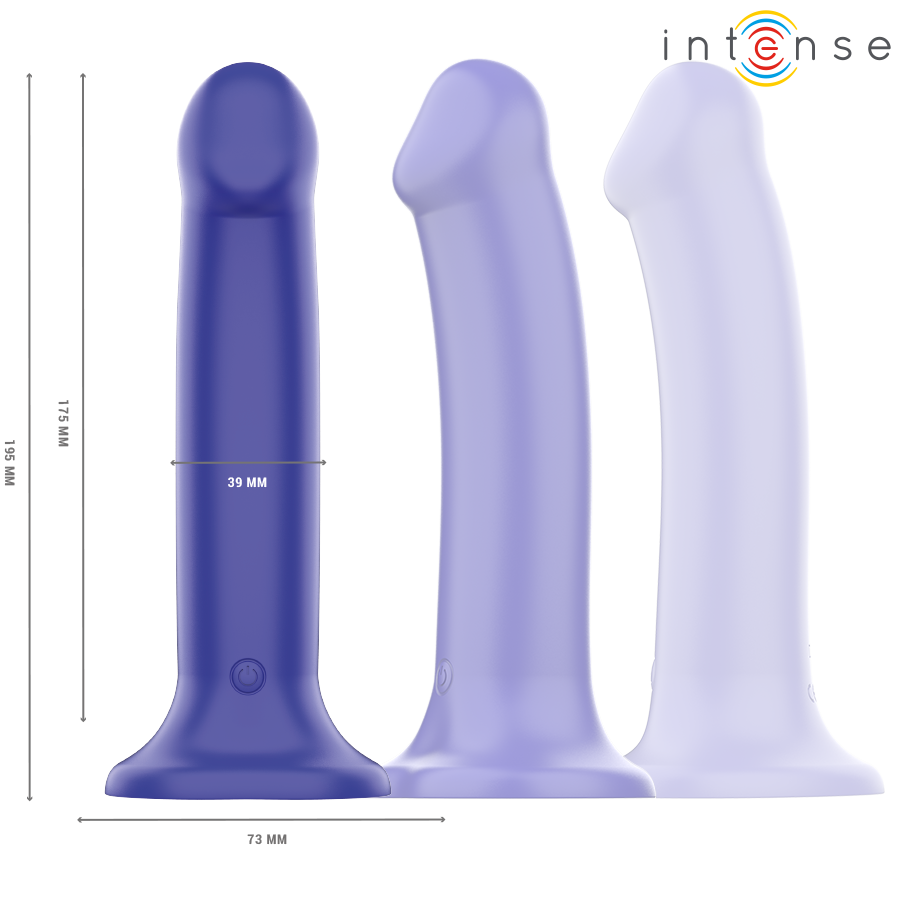INTENSE - VIBRATORE VICTORIA CON VENTOSA 10 VIBRAZIONI BLU SCURO TELECOMANDO
