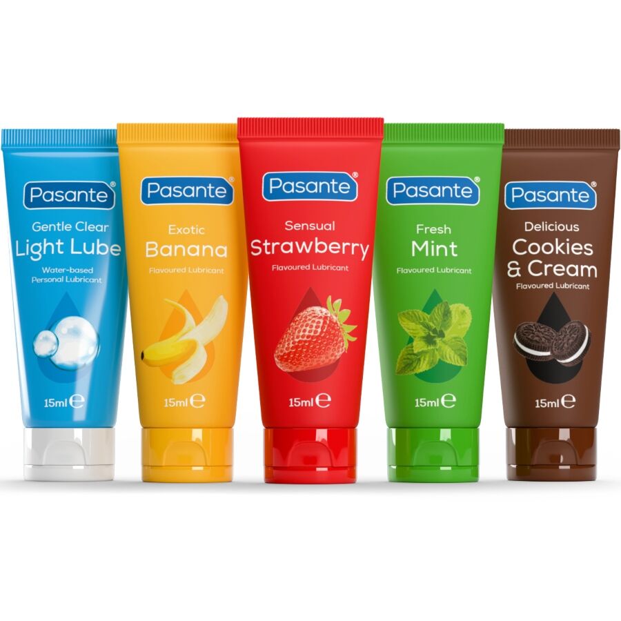 PASANTE - CONFEZIONE LUBRIFICANTI AROMI ASSORTITI 5 UNIT X 15 ML