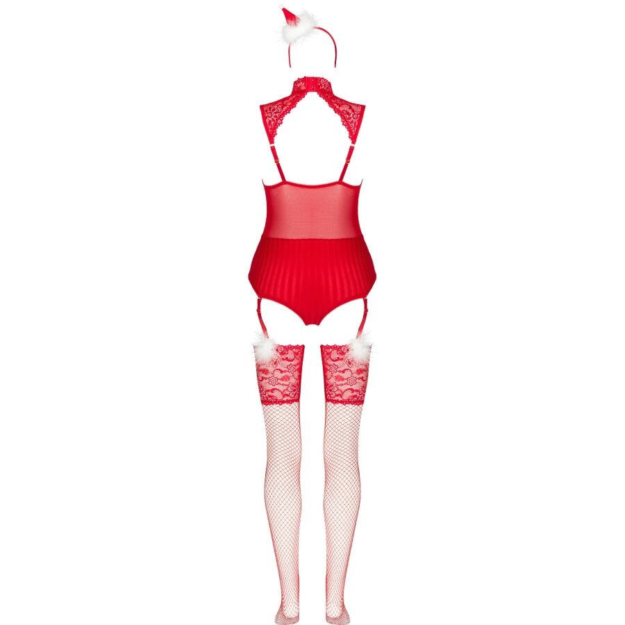 LIVCO CORSETTI FASHION - LIMPID SNOWFLAKES LC 90604 BODY + CALZE + CERCHIETTO NATALIZIO L/XL