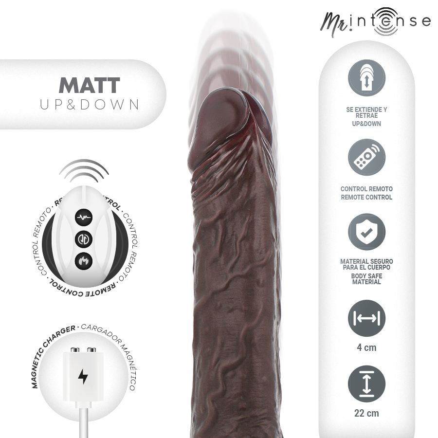 MR INTENSE - MATT REALISTICO MULTIFUNZIONE CON VIBRAZIONE SU E GI TELECOMANDO 22 CM -O- 4 CM