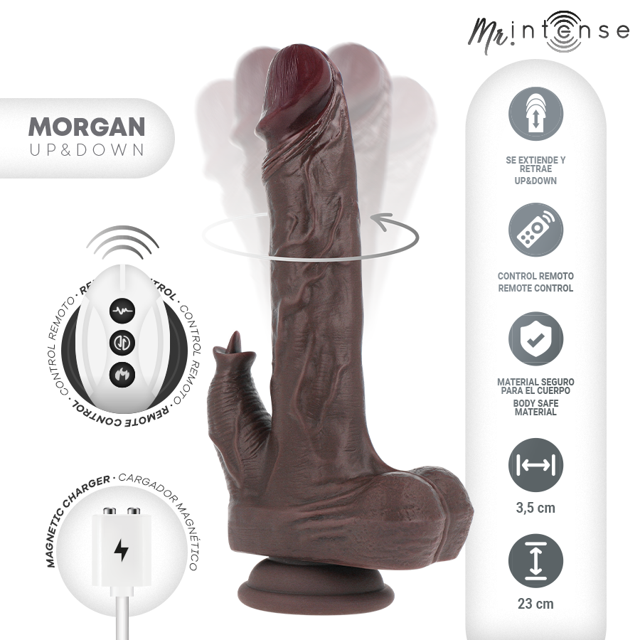 MR INTENSE - MORGAN BAMBOLA REALISTICA MULTIFUNZIONE CON VIBRAZIONE E TELECOMANDO SU E GI 23 CM -O- 3,5 CM