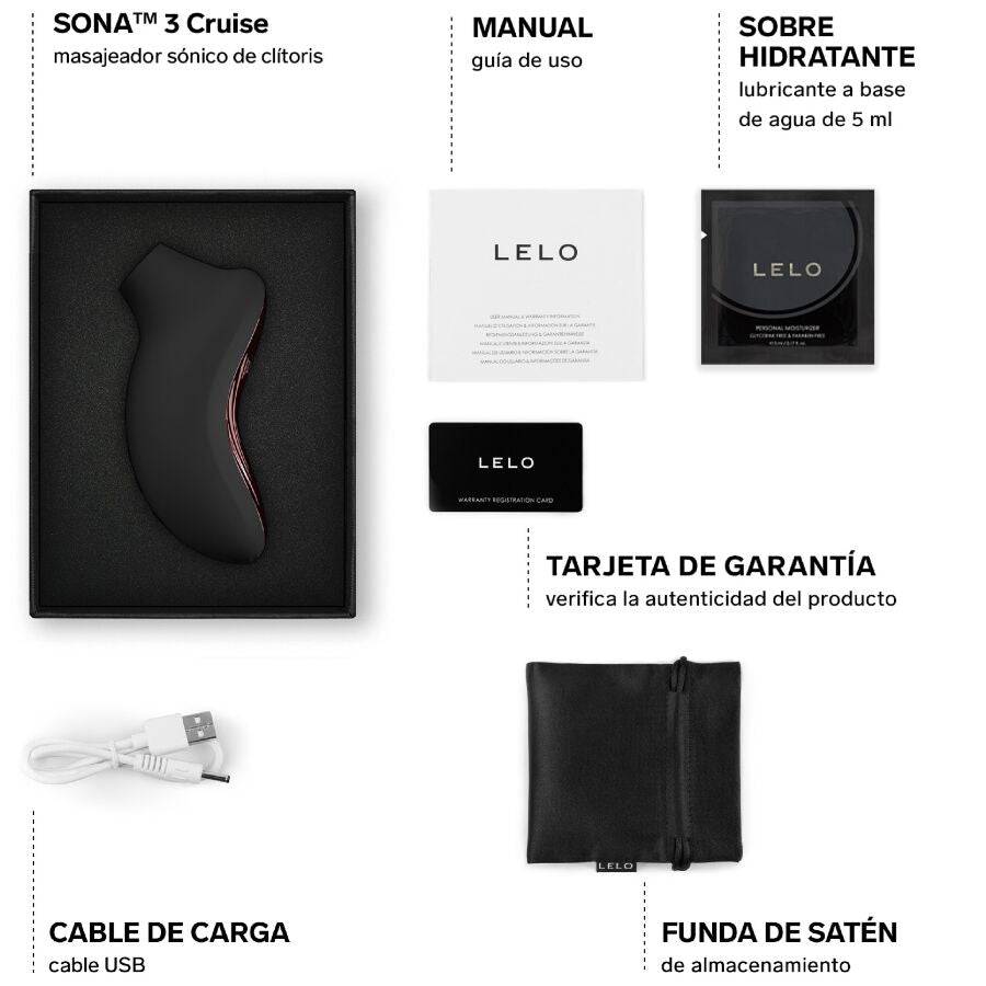 LELO - SONA 3 CRUISE MASSAGGIATORE CLITORIDEO SONICO NERO