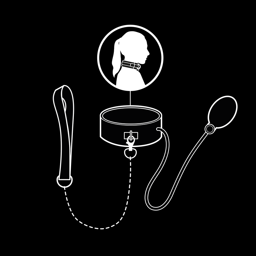 FETISH SUBMISSIVE BONDAGE - COLLARE GONFIABILE DA STRANGOLAMENTO CON CATENA