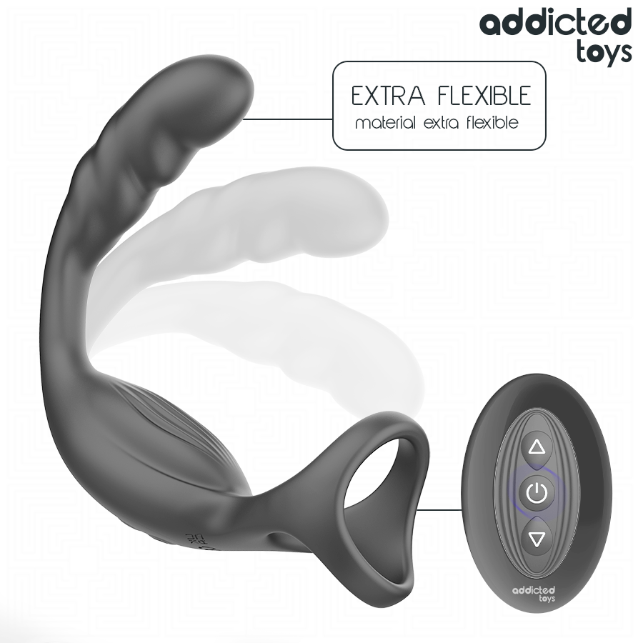 ADDICTED TOYS - ANELLO PER IL PENE PROSTATICO DOPPIO CON TELECOMANDO