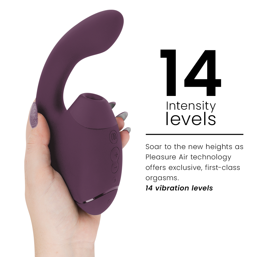 WOMANIZER - DUO NEXT STIMOLATORE DOPPIO CLITORIDEO E PUNTO G VIOLA SCURO