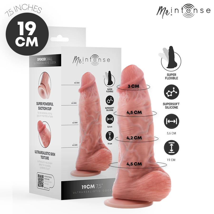 MR INTENSE - PICCOLO SPENCER DILDO IN SILICONE 19 CM -- 4,5 CM