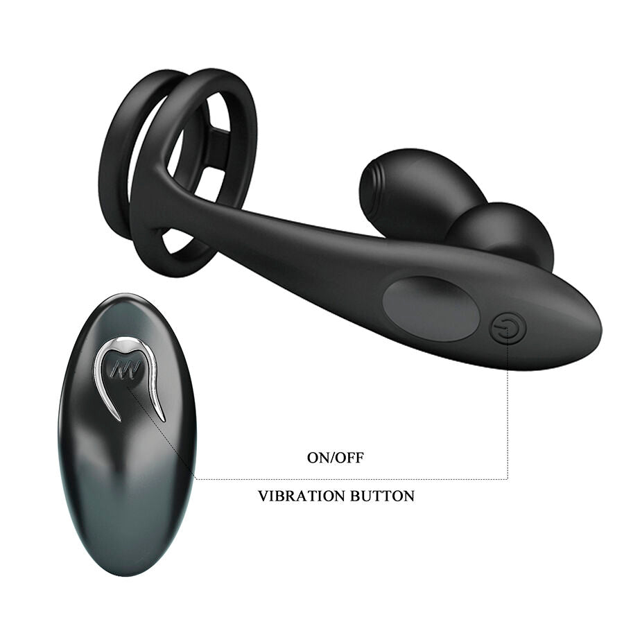 MR PLAY - PLUG ANALE VIBRANTE CON ANELLO PER PENE E TELECOMANDO