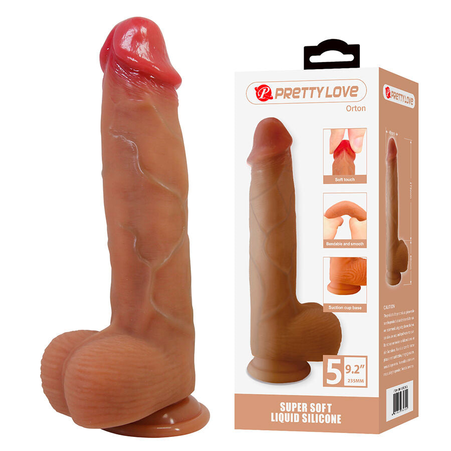 PRETTY LOVE - ORTON DILDO REALISTICO CON VENTOSA 23,5 CM -- 4,9 CM