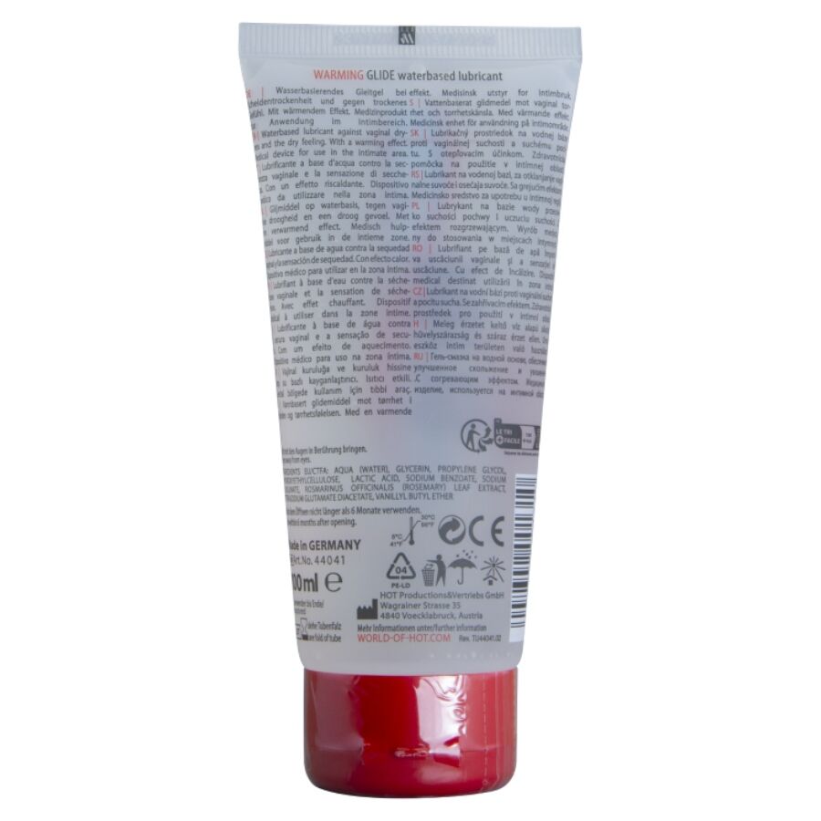 HOT - LUBRIFICANTE LIQUIDO E RISCALDANTE A BASE D'ACQUA 100 ML