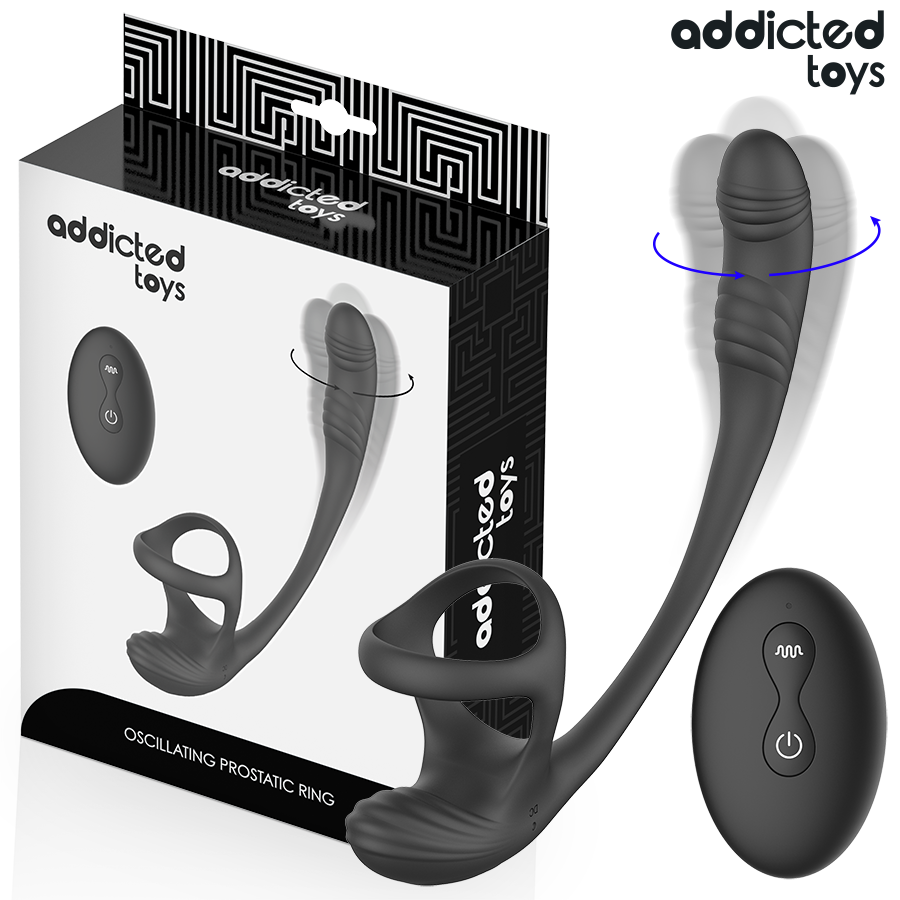ADDICTED TOYS - PLUG ANALE CON VIBRAZIONE E OSCILLAZIONE A 360 E STIMOLATORE DEI TESTICOLI