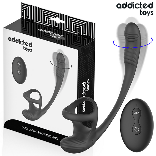 ADDICTED TOYS - PLUG ANALE CON VIBRAZIONE E OSCILLAZIONE A 360 E STIMOLATORE DEI TESTICOLI