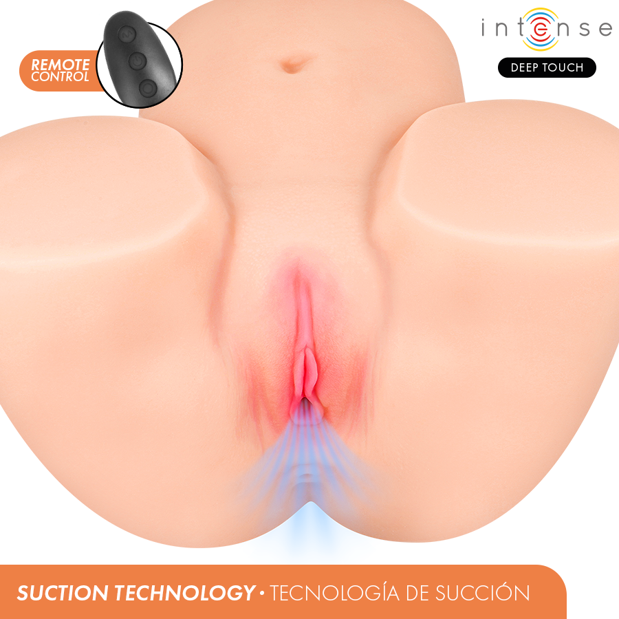 INTENSE DEEP TOUCH - MASTURBATORE VAGINALE GINGER CON EFFETTI DI ASPIRAZIONE, CALORE, VIBRAZIONE E VOCALE CON TELECOMANDO 5,3 KG