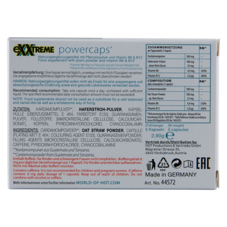HOT - EXXTREME POWER CAPS UOMO 5 UNIT