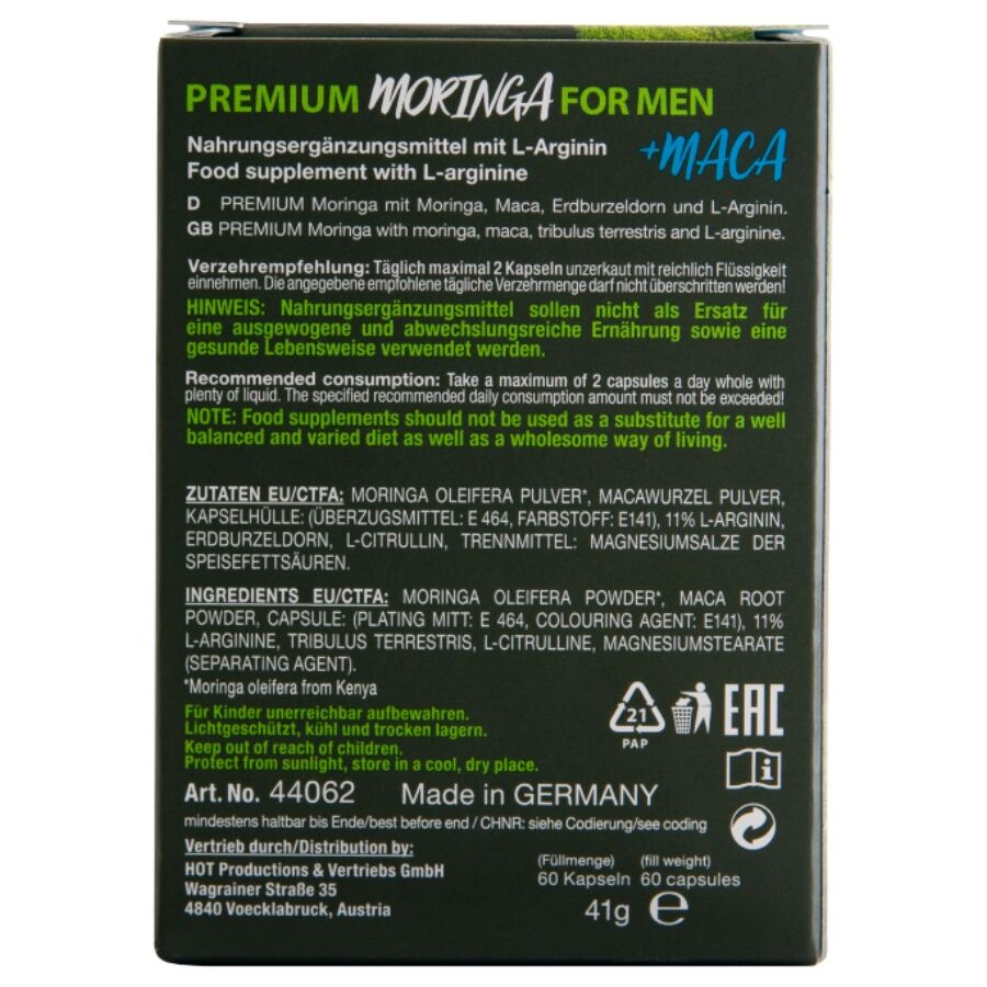 HOT - MORINGA MEN CAPS UOMO 60 UNIT