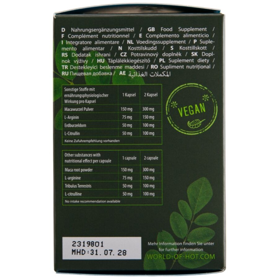 HOT - MORINGA MEN CAPS UOMO 60 UNIT