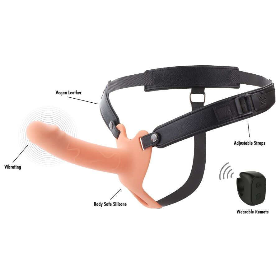 HIDDEN DESIRE - INFERNO VIBRANTE GUAINA PER PENE STRAP-ON 16 CM