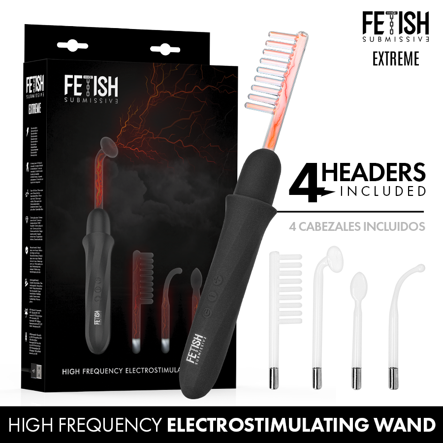 FETISH SUBMISSIVE - VIBRADOR WAND ELECTROESTIMULACIN ALTA FRECUENCIA