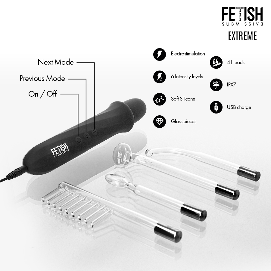 FETISH SUBMISSIVE - VIBRADOR WAND ELECTROESTIMULACIN ALTA FRECUENCIA