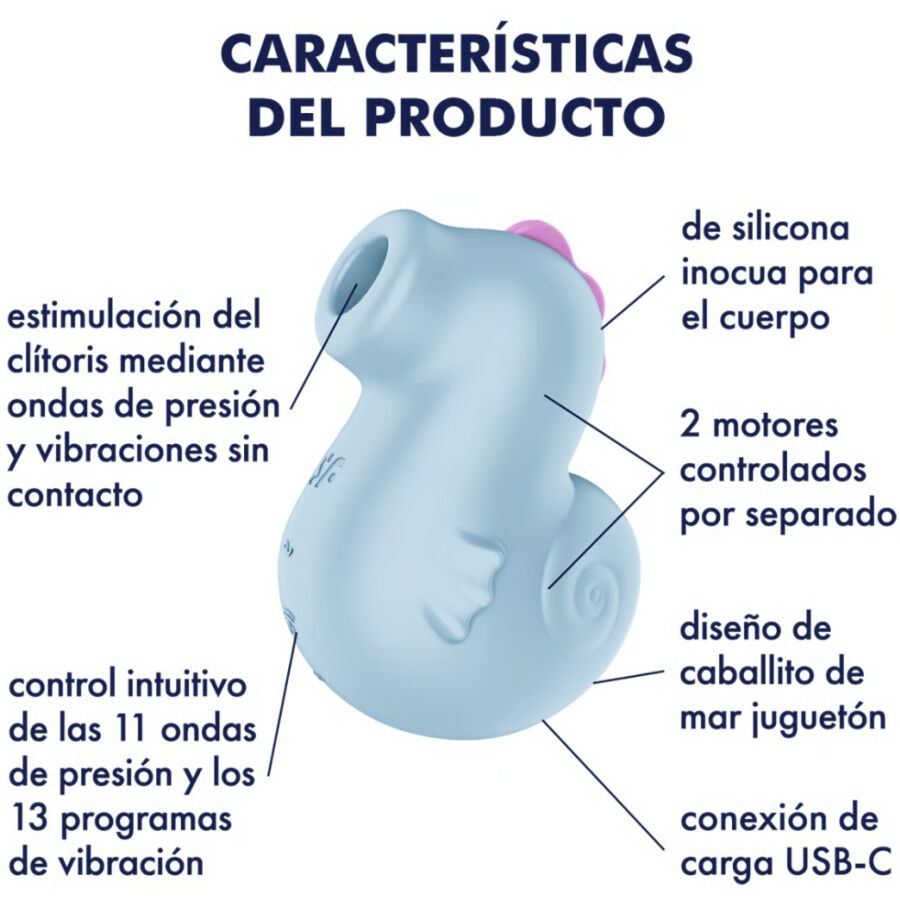 SATISFYER - SEA PONY VIBRADOR & ESTIMULADOR AIR PULSE