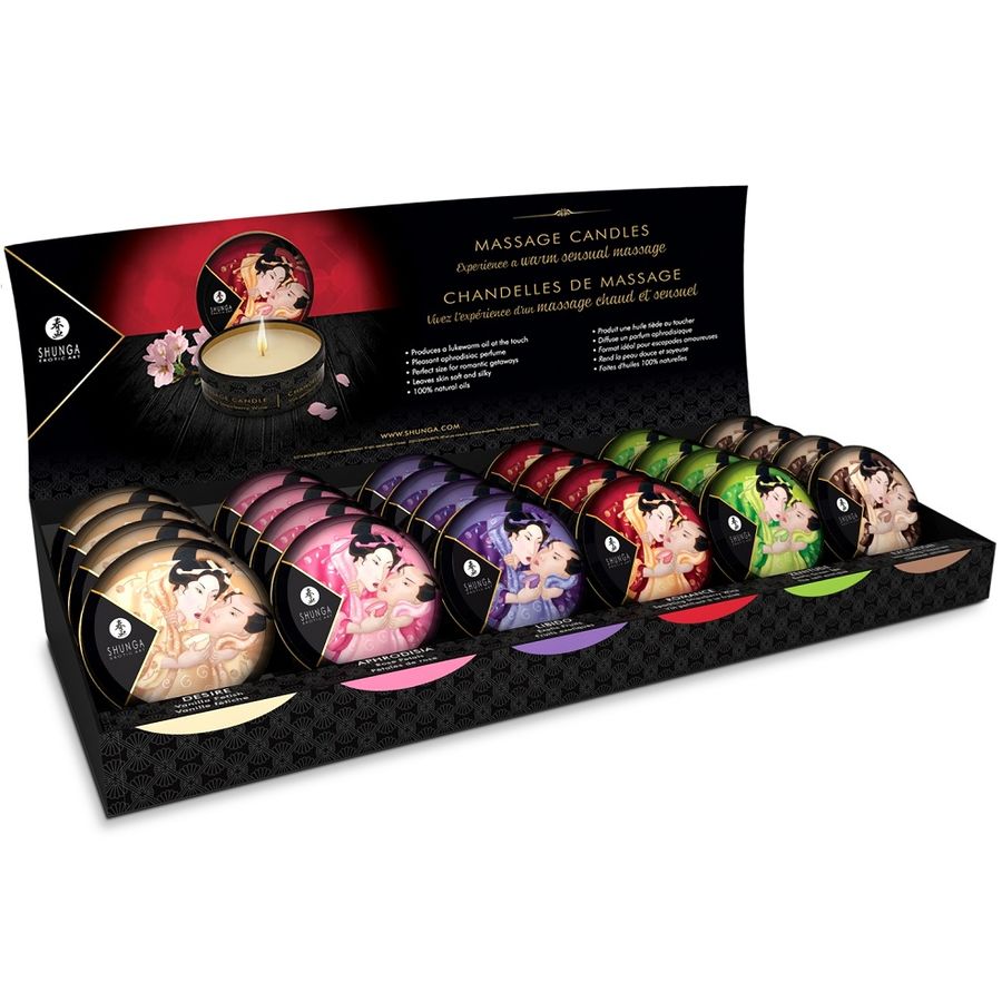 SHUNGA - MINI CARESS BY CANDLELIGHT ESPOSITORE CANDELE DA MASSAGGIO 24 UNIT