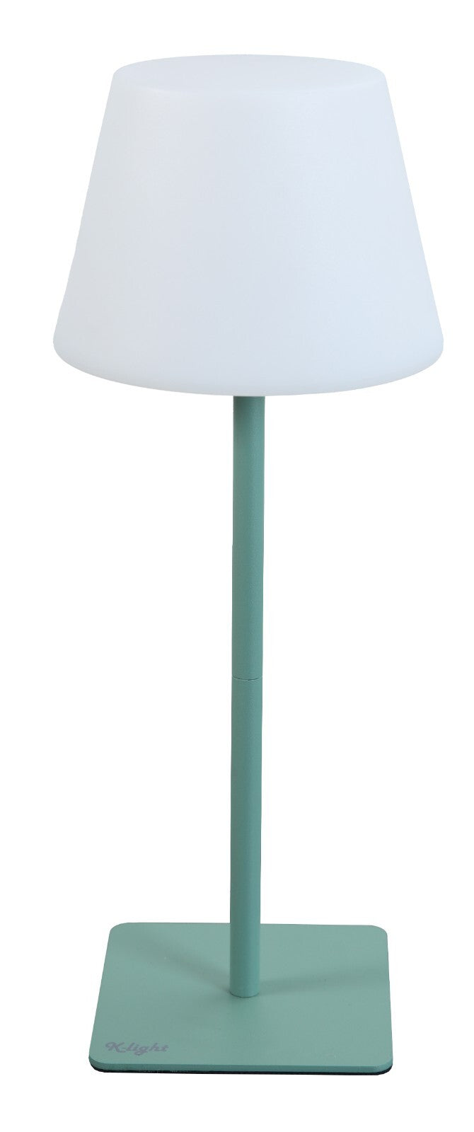 LAMPADA LED K-LIGHT DUE IN UNO DA TAVOLO RICARICABILE DI COLORE VERDE IN ACCIAIO E PE 15x15x38/24 H cm