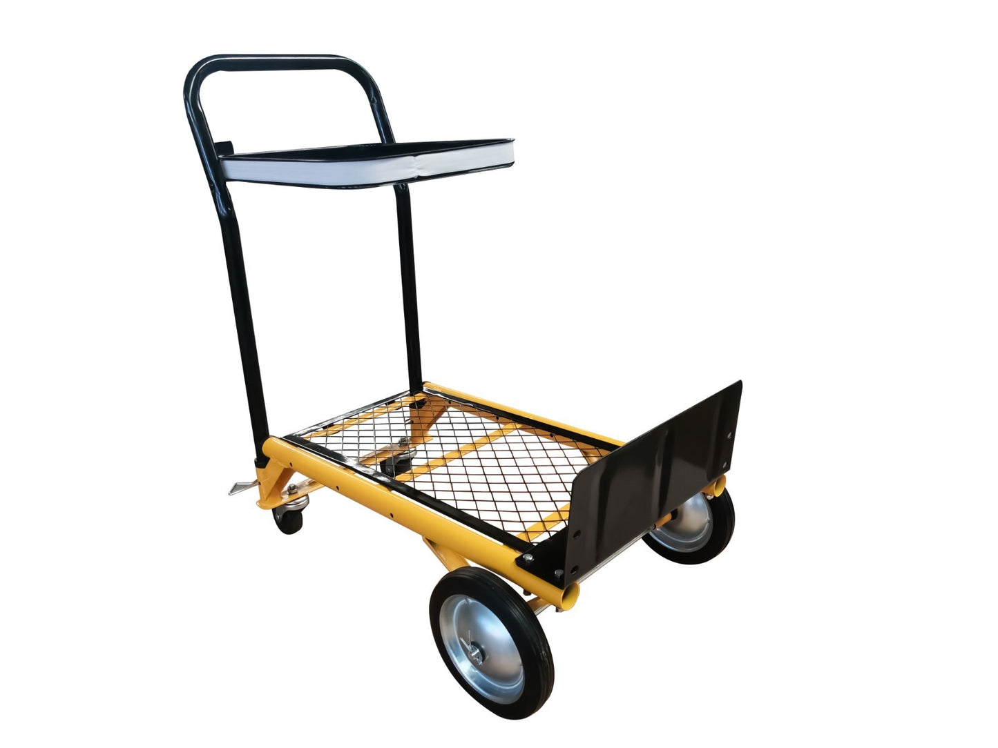 Carrello multifunzione misure prodotto 99x38x31 cm misure pala 30x15,5 cm dotato di due ruote in gomma da 6" e due ruote pivottanti da 2" Portata 45 kg