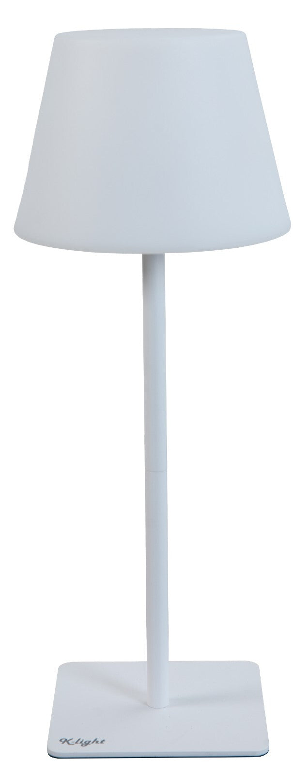 LAMPADA LED K-LIGHT DUE IN UNO DA TAVOLO RICARICABILE DI COLORE BIANCO IN ACCIAIO E PE 15x15x38/24 H cm