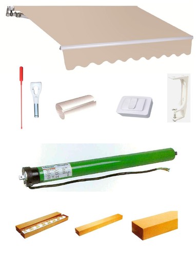 Garden Friend Tenda barra quadra motorizzata Marrone P. 200 L. 300